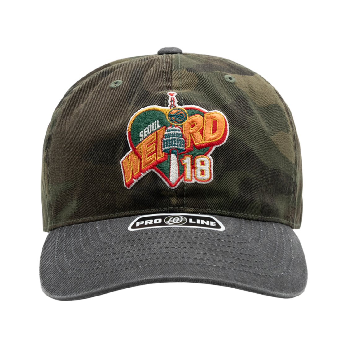 위얼드월드 위얼드 타워 워시드 카모 배색 볼캡(Weird World Weird Tower Washed Camo Color Block Ball Cap) - 2