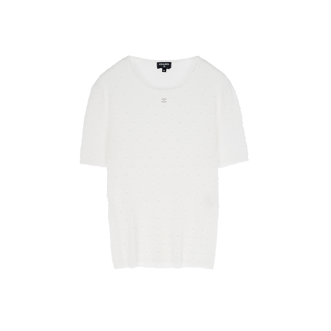 샤넬 22B CC로고 숏슬리브 티셔츠 42 화이트 (6ET0968)(Chanel 22B CC Logo Short Sleeve T-Shirt White (6ET0968))
