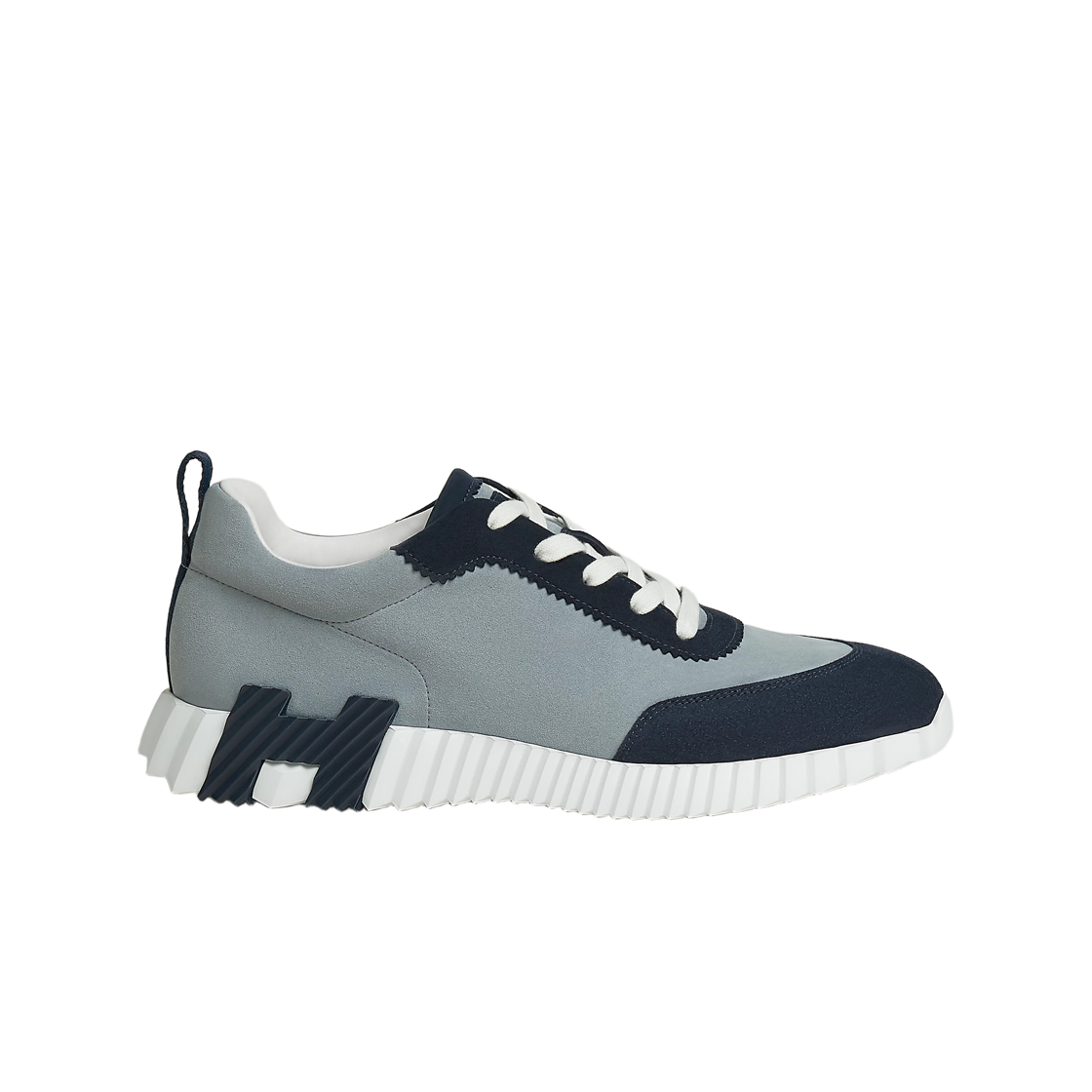 H262851ZHBL Hermes Bouncing Sneakers Suede Goatskin & Bleu Galet Marine