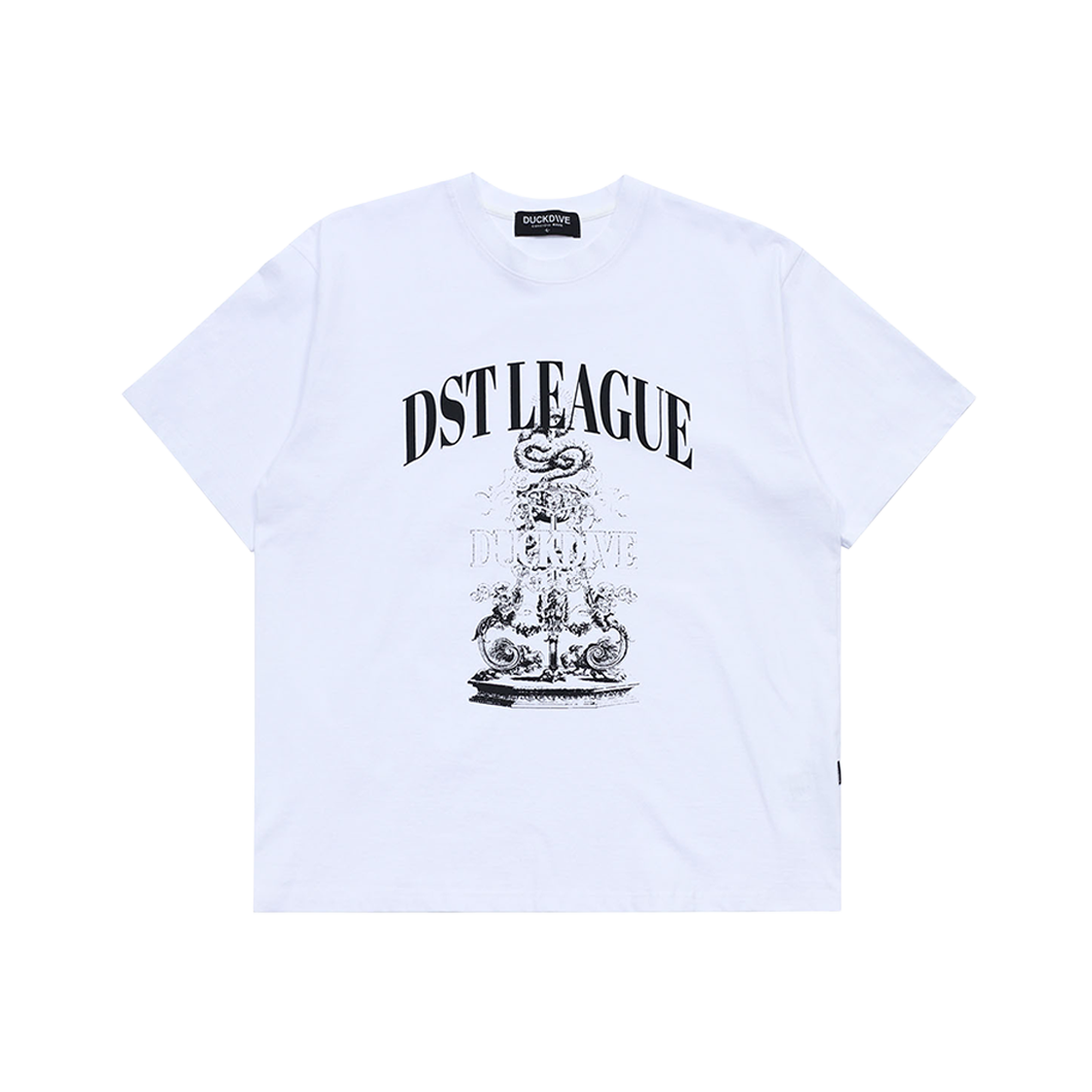 덕다이브 DST 리그 아치 로고 티셔츠 화이트(DUCKDIVE DST League Arch Logo T-Shirt White)