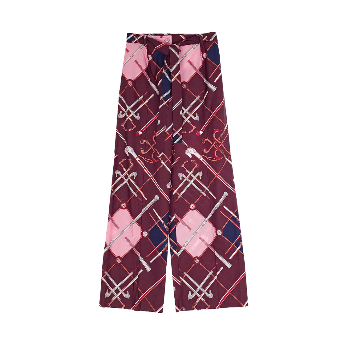 에르메스 벨티드 비치 팬츠 34 루즈보르도 (6HA0621)(Hermes Belted Beach Pants Loose Bordeaux) - 1
