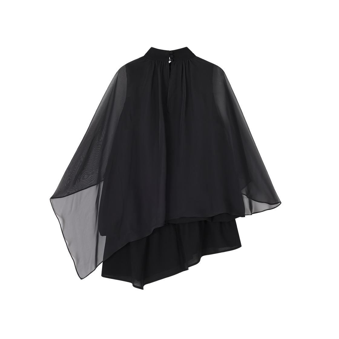(W) 송지오 베일드 케이프 블라우스 블랙((W) SONGZIO Veiled Cape Blouse Black) - 2