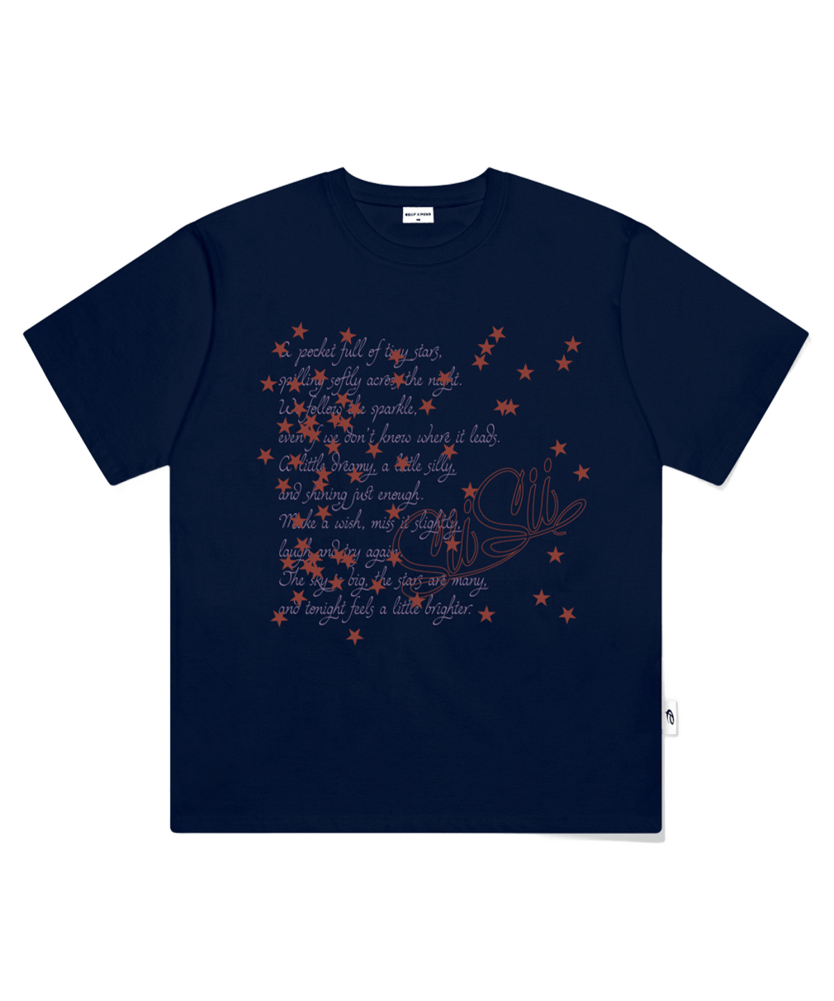 P261OTS060NV pagesiisii Random Star Print Short Sleeve T-Shirt Navy