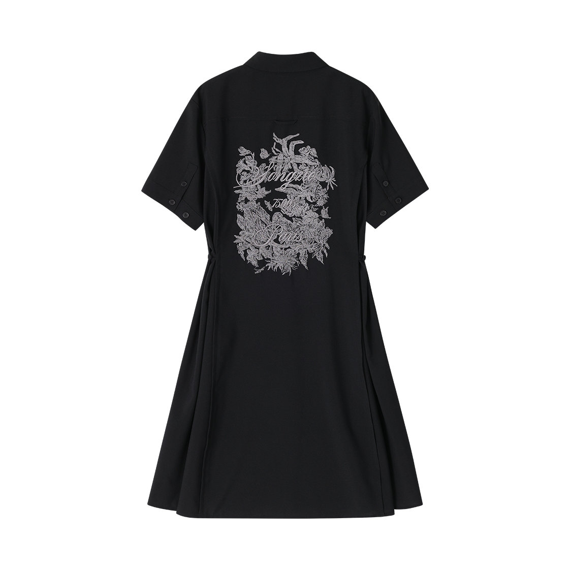 (W) 송지오 플로럴 엠브로이드 셔츠 원피스 블랙((W) SONGZIO Floral Embroidered Shirt One Piece Black) - 2