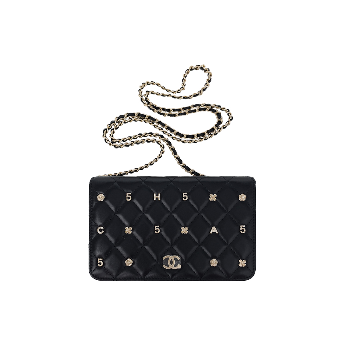 샤넬 20A 럭키참 WOC 블랙 샴페인골드 램스킨 (6ET0965)(Chanel 20A Lucky Charm WOC Black Champagne Gold Lambskin (6ET0965))