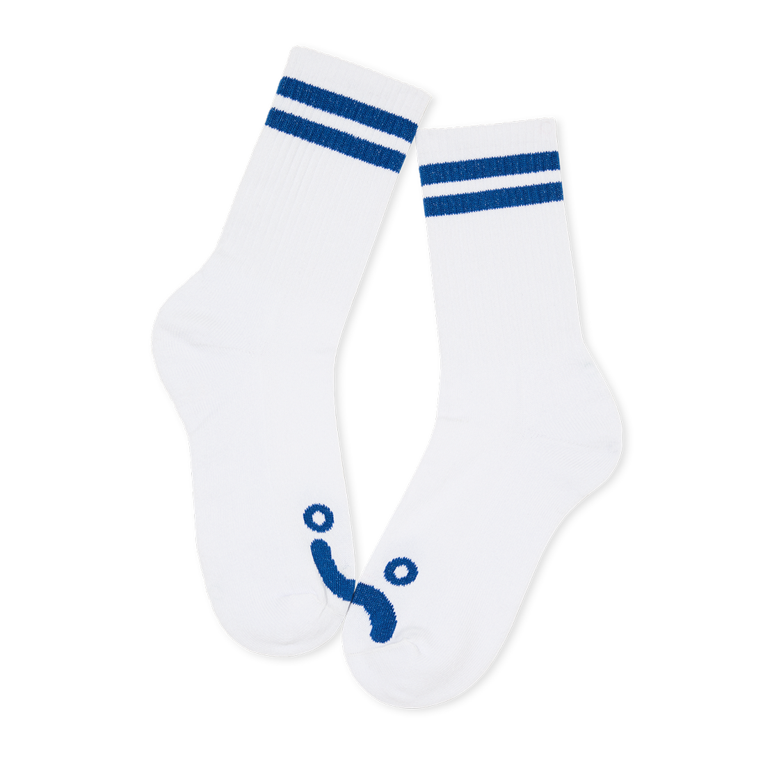 폴라스케이트 립 삭스 해피새드 화이트/블루(Polar Skate Co. Rib Socks Happy Sad White/Blue) - 2
