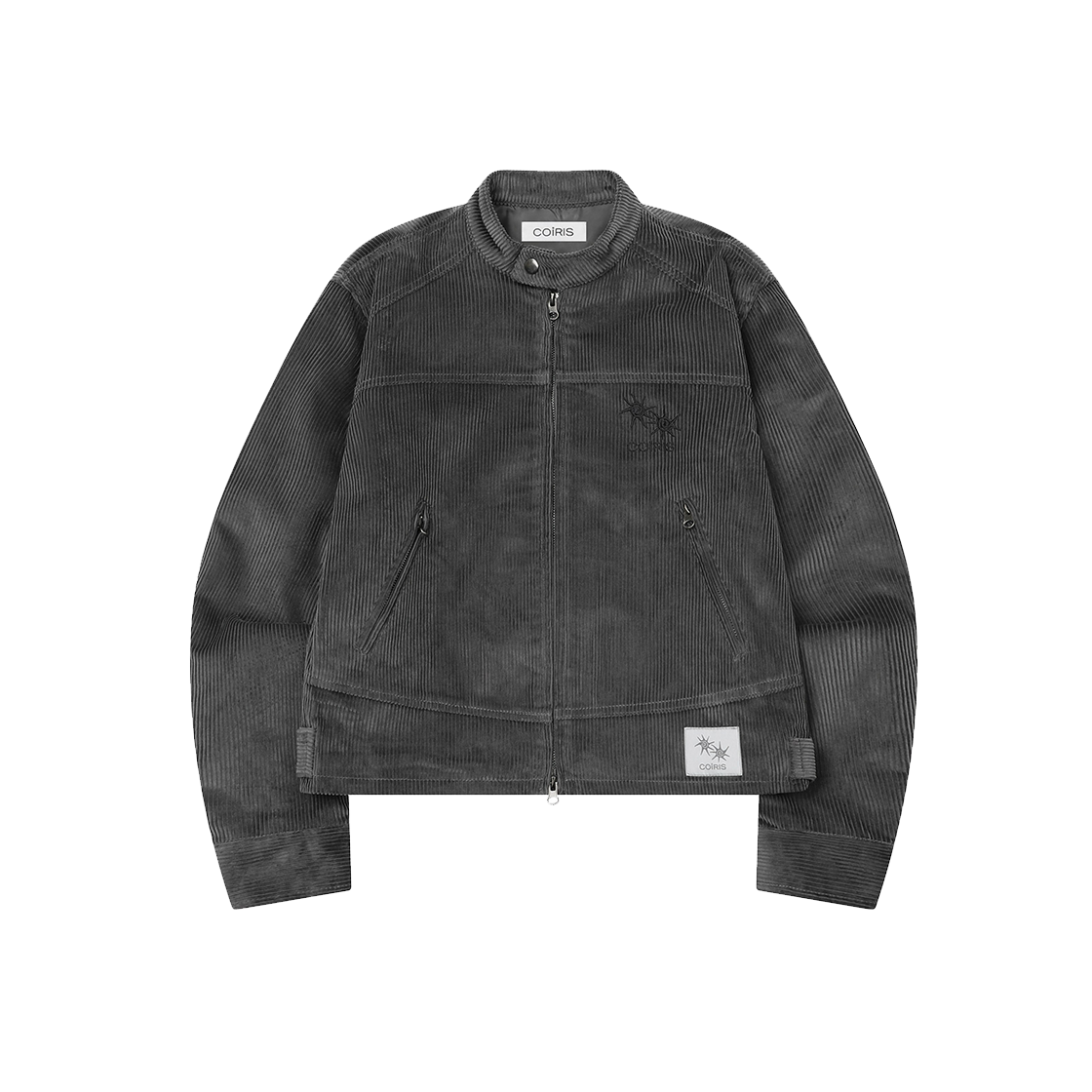 코이리스 버키 골지 바이커 자켓 차콜(Coiris Burkey Corduroy Biker Jacket Charcoal) - 1