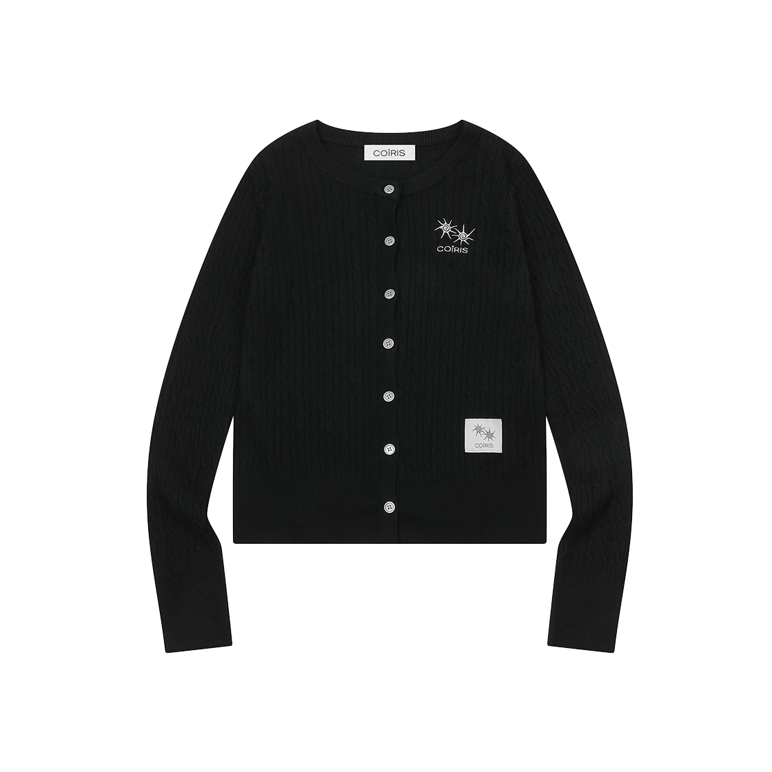 코이리스 에른 라운드넥 케이블 니트 가디건 블랙(Coiris Ern R-Neck Cable Knit Cardigan Black) - 1