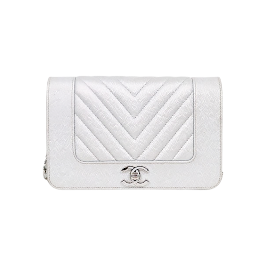 샤넬 실버 캐비어 쉐브론 마드모아젤 WOC C-A59865(Chanel Silver Caviar Chevron Mademoiselle WOC C-A59865) - 1