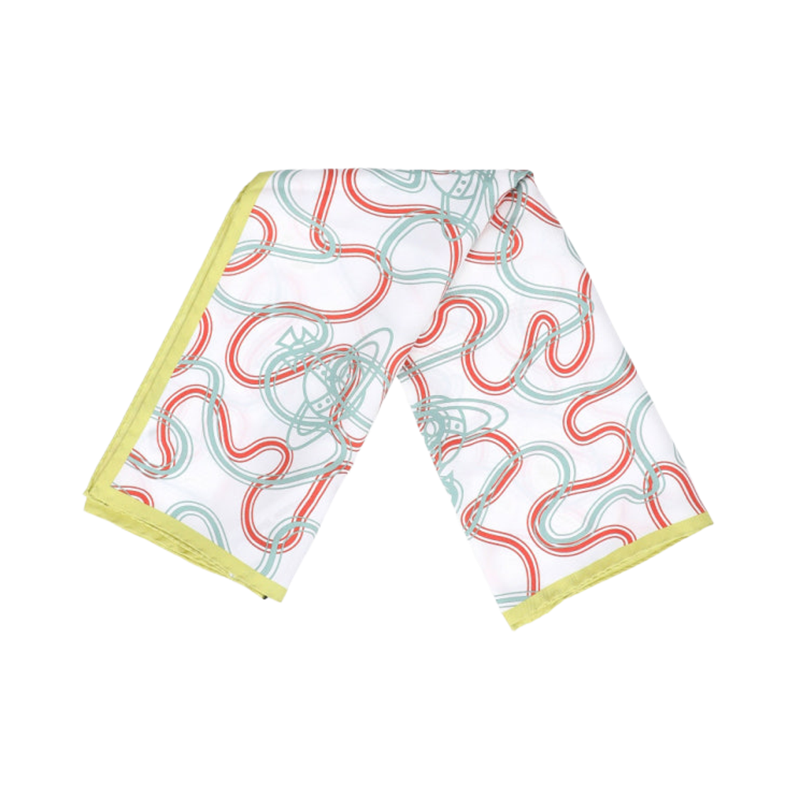 8103014X-W01FU-A404 (W) Vivienne Westwood Orb Silk Scarf White