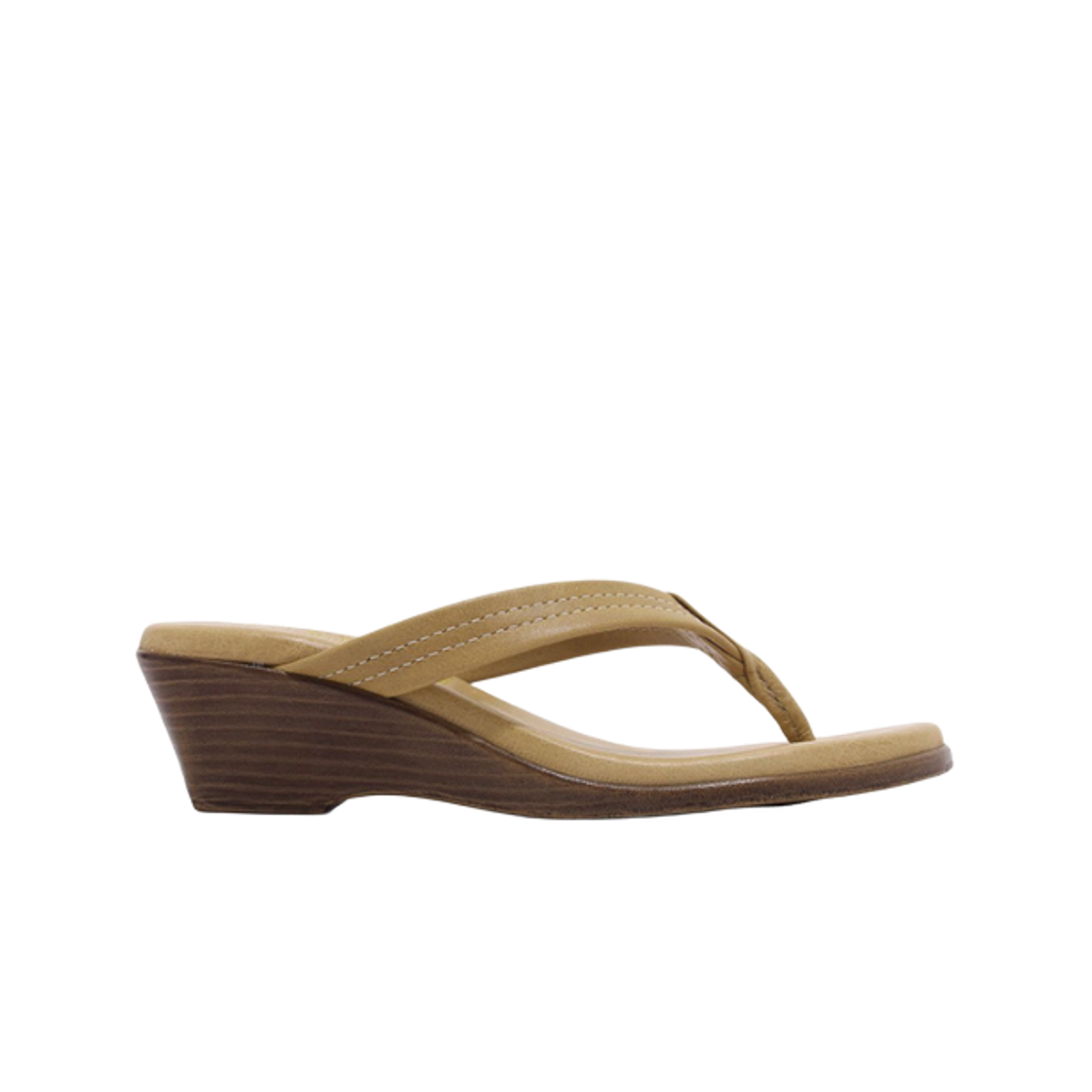 (W) 아일랜드 슬리퍼 클래식 레더 웨지 샌들 탄 베이지((W) Island Slipper Classic Leather Wedge Sandals Tan Beige) - 1
