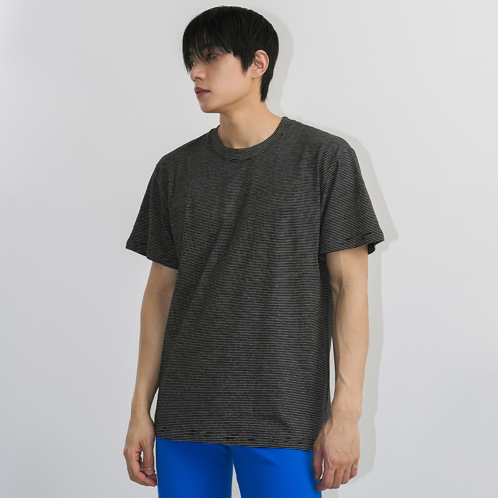 디아더생츄어리 NRNL ST 반팔 티셔츠 스피드 블랙(THE ATHER SANCTUARY NRNL Stripe SS Tee Speed Black) - 6