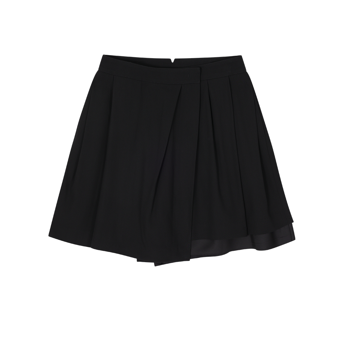 WI3PT770BK (W) SONGZIO COLLECTION Asymmetric Skirt Layered Pants Black