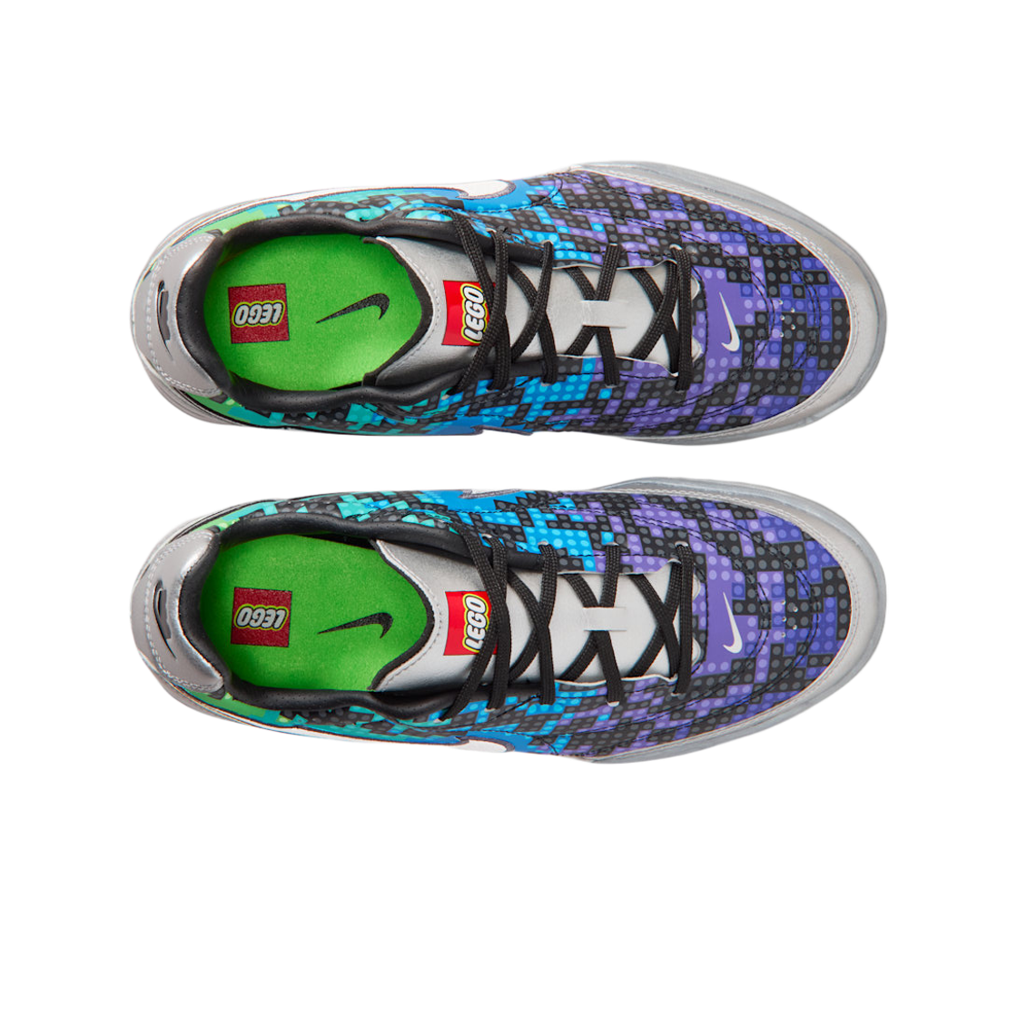 (GS) 나이키 x 레고 스트리트가토 메탈릭 실버 그린 스트라이크((GS) Nike x Lego Streetgato Metallic Silver Green Strike) - 2