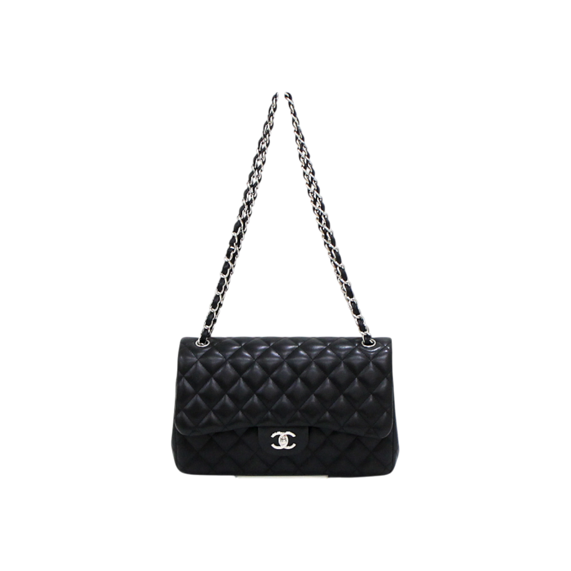 샤넬 A58600 램스킨 클래식 라지(점보) 은장 체인 숄더백aa64414(Chanel A58600 Lambskin Classic Large (Jumbo) Silver Chain Shoulder Bag)