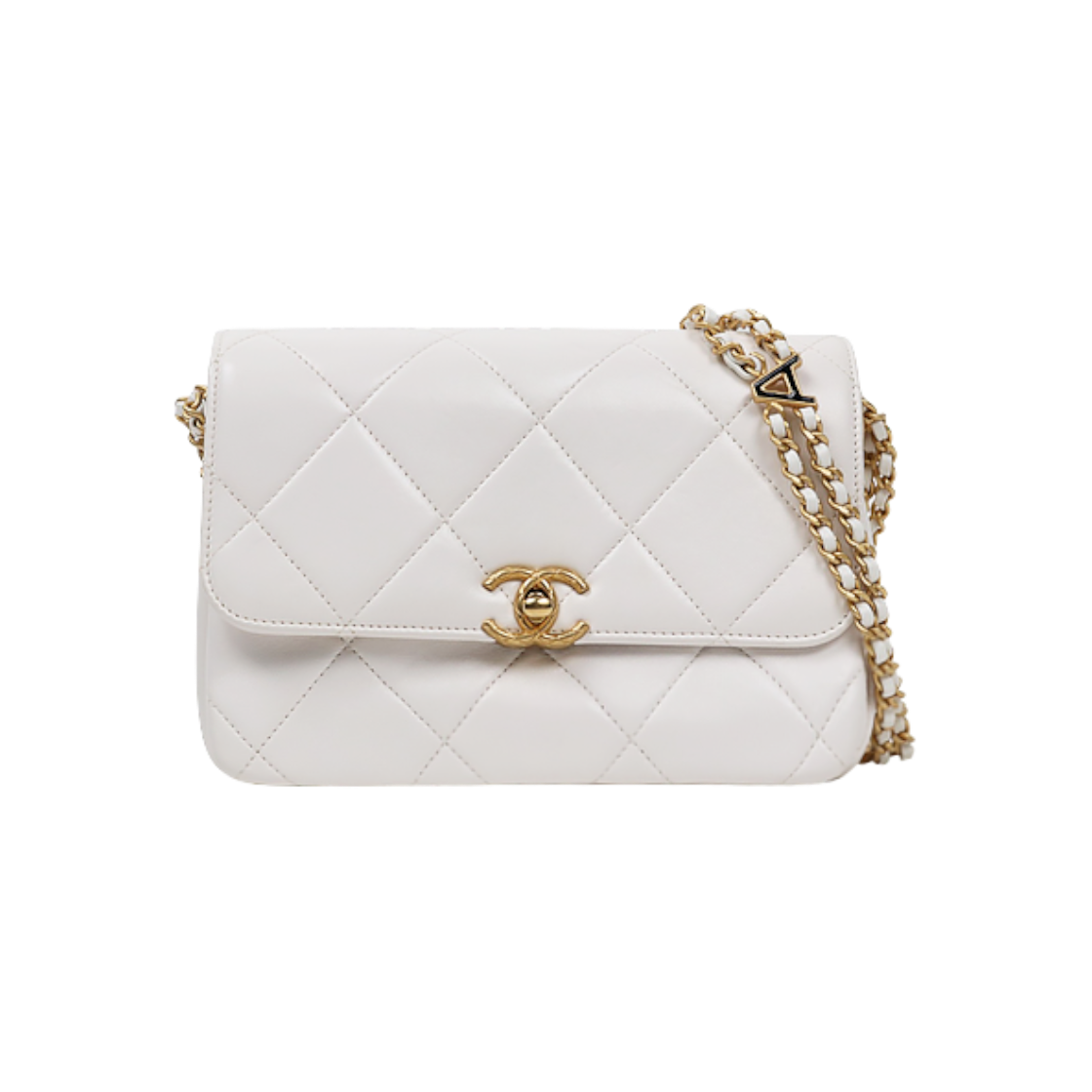 샤넬 화이트 퀼팅 CC 플랩 체인 숄더백 A-A56020(Chanel White Quilted CC Flap Chain Shoulder Bag A-A56020) - 1