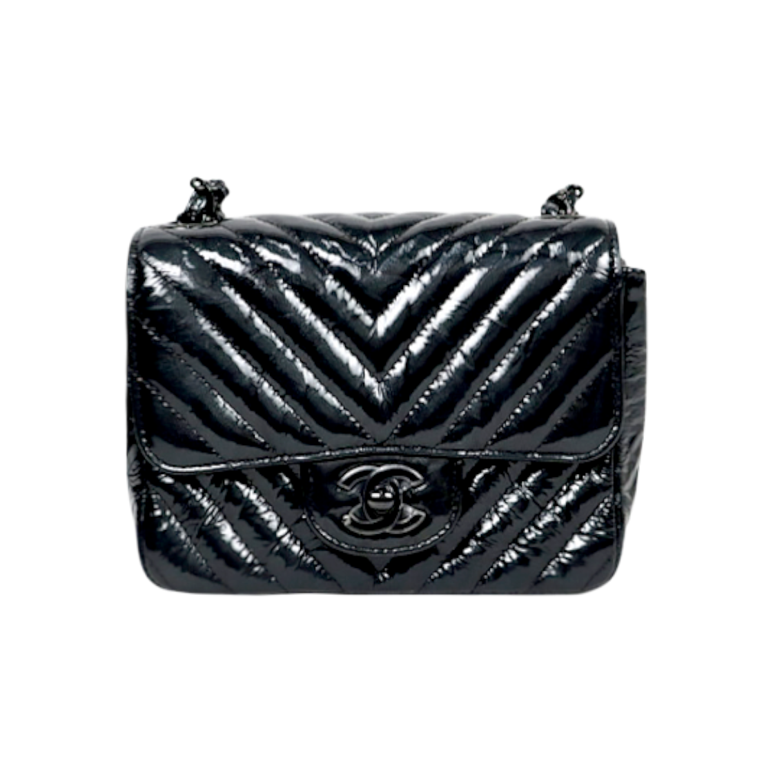 샤넬 블랙 쉐브론 쁘띠삭 A-A59415(Chanel Black Chevron Petit Sac A-A59415) - 1