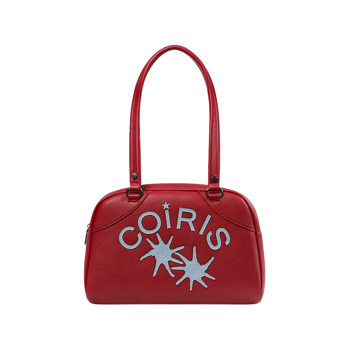 C-P00000IC Coiris Rodic Leather Patchwork Bowling Bag Red