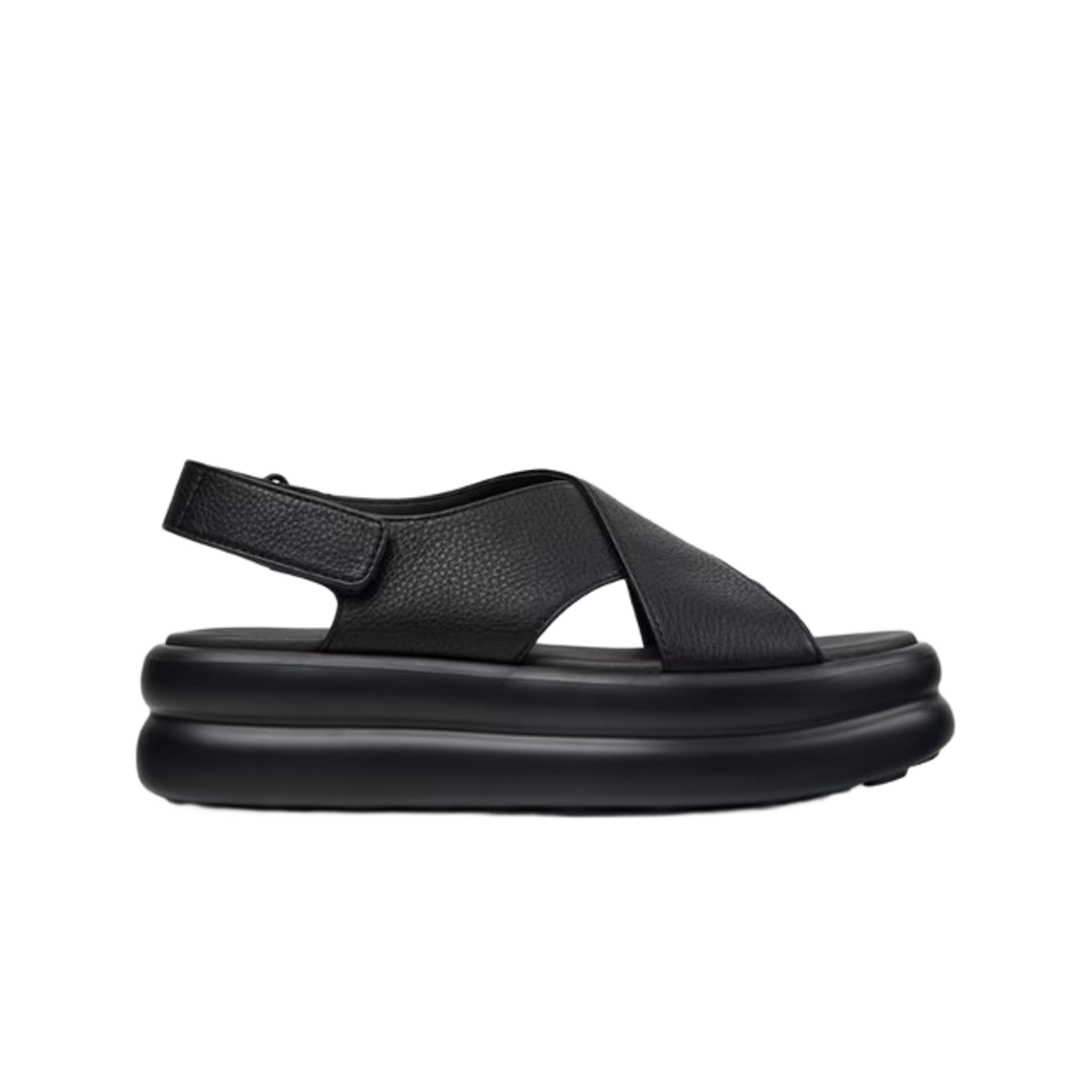 K201931-001 (W) Camper Pelotas Flota Up Leather Sandals Black