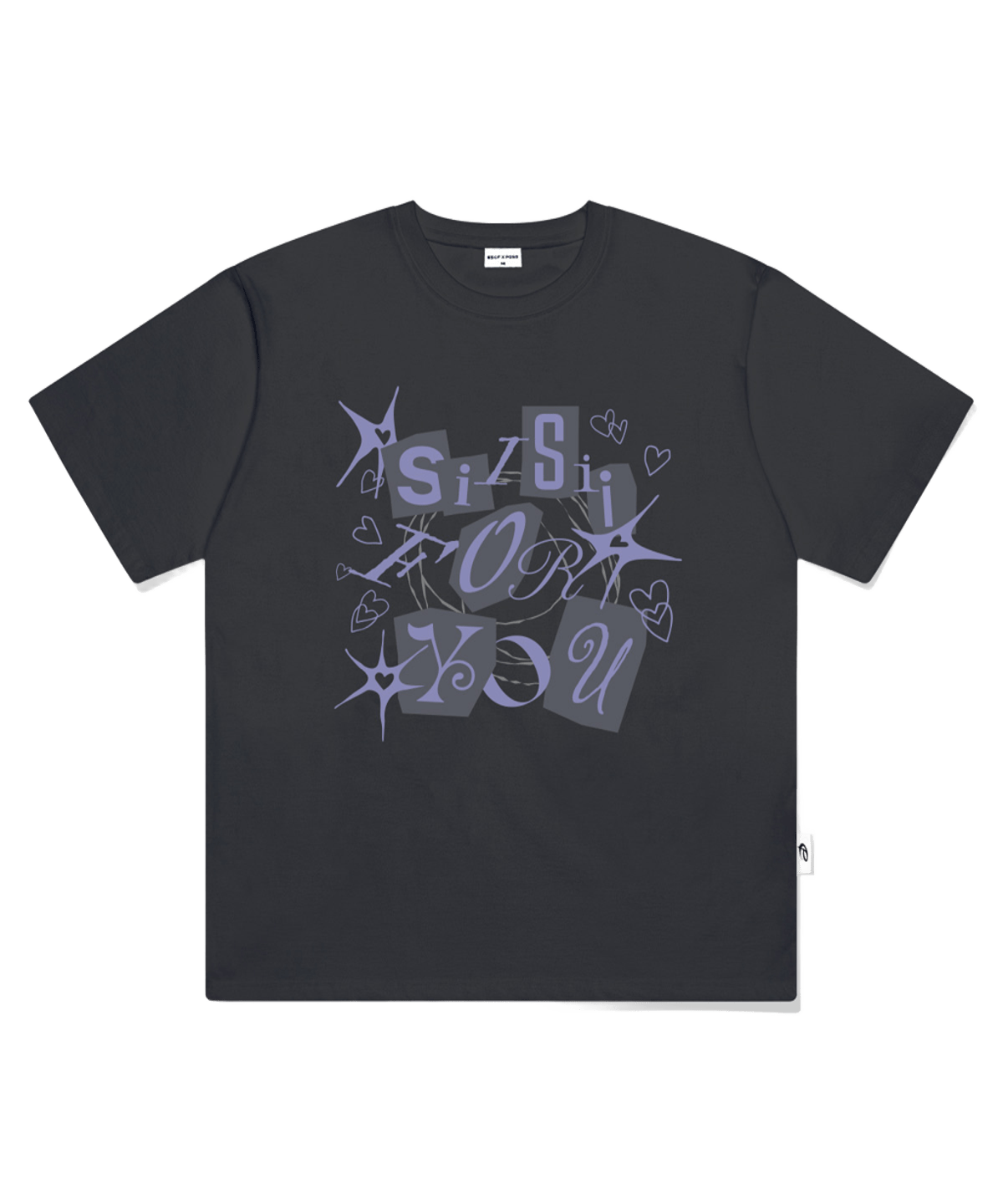 P261OTS032CG pagesiisii SiiSii For You Print Short Sleeve T-Shirt Charcoal