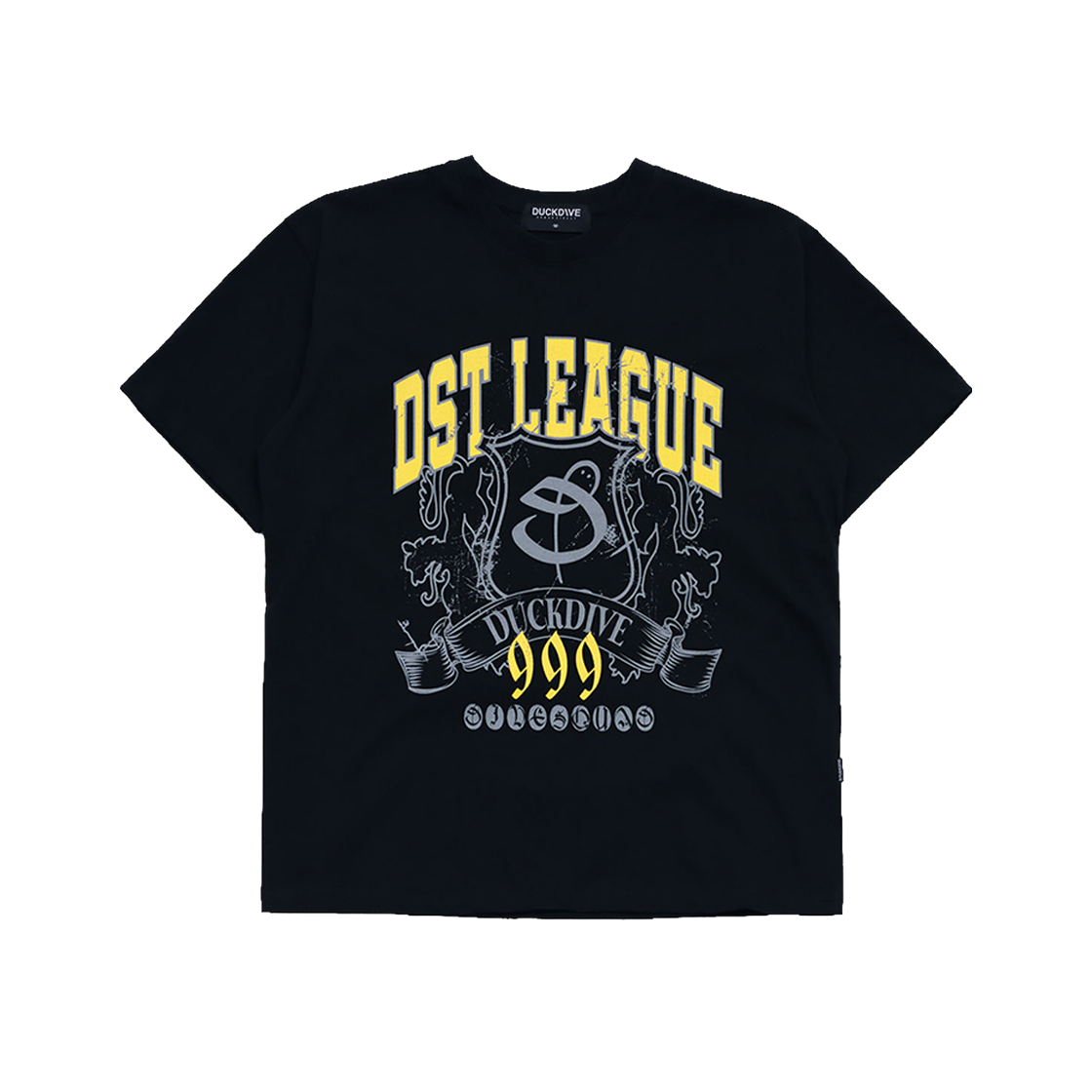 덕다이브 DST 리그 쉴드 로고 티셔츠 블랙(DUCKDIVE DST League Shield Logo T-Shirt Black)