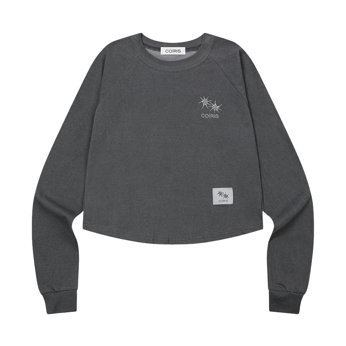 C-P00000EV Coiris Dylon Pigment Raglan Long Sleeve T Charcoal
