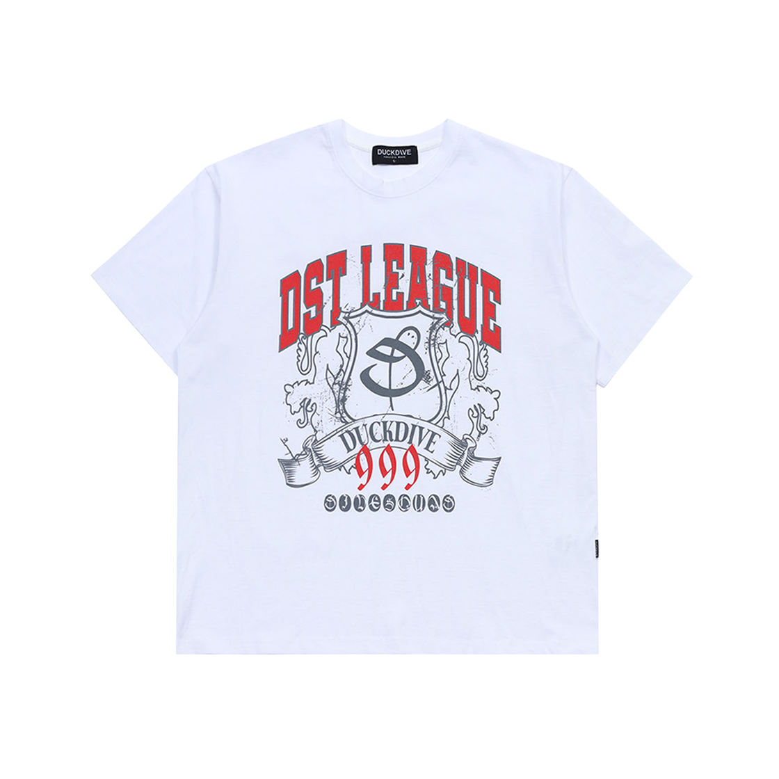 덕다이브 DST 리그 쉴드 로고 티셔츠 화이트(DUCKDIVE DST League Shield Logo T-Shirt White)