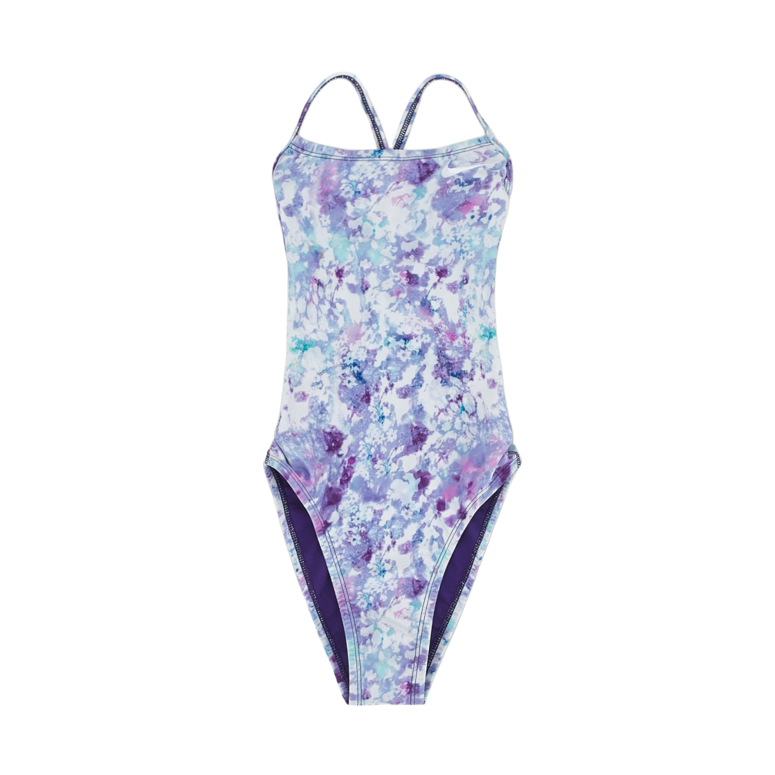 NESSG075-536 (W) Nike Swim Floral Bliss Blueberry Lace Up Tie Back Court Purple