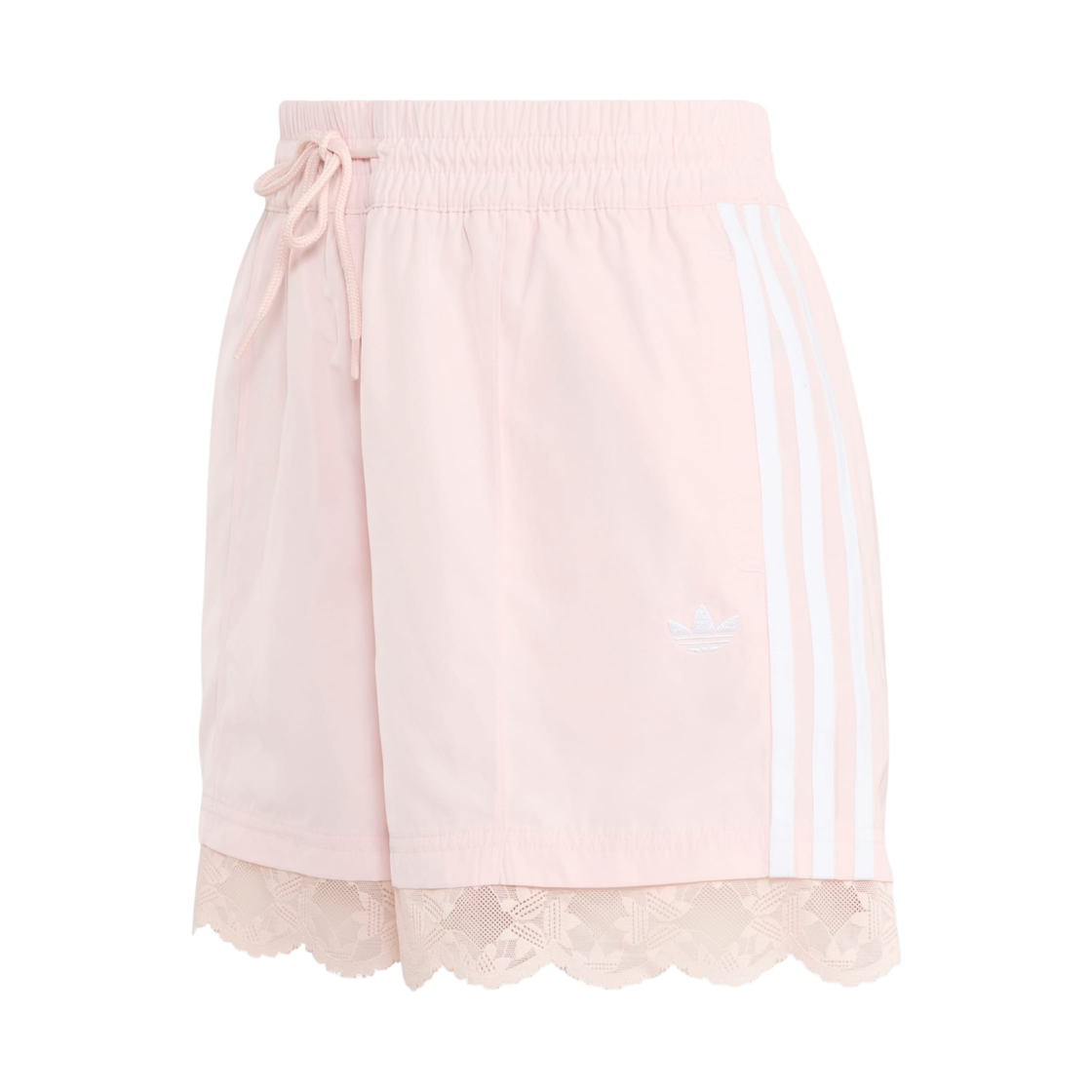 KQ6874 (W) Adidas Lace Trim 3-Stripes Shorts Sandy Pink - KR Sizing
