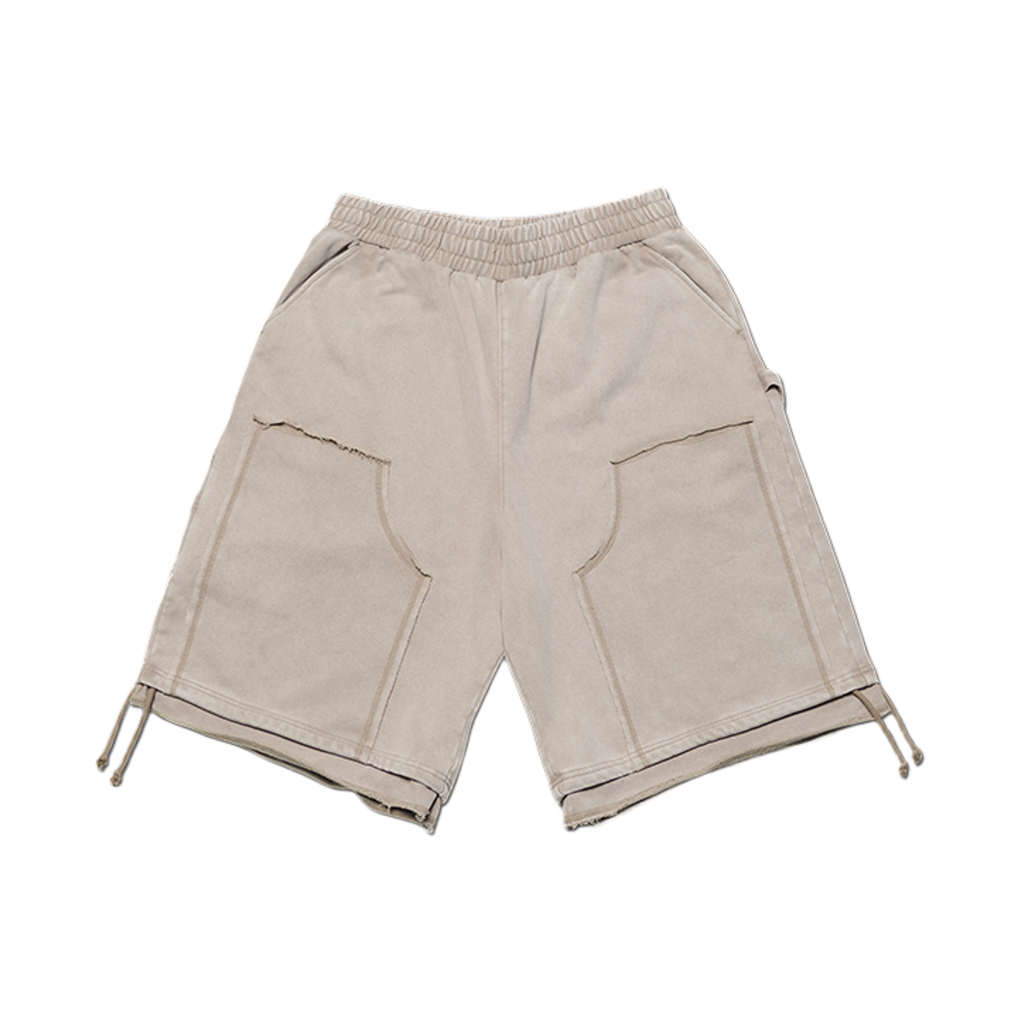 NMSS62SP11WBE NOMANUAL Double Knee Sweat Shorts Washed Beige