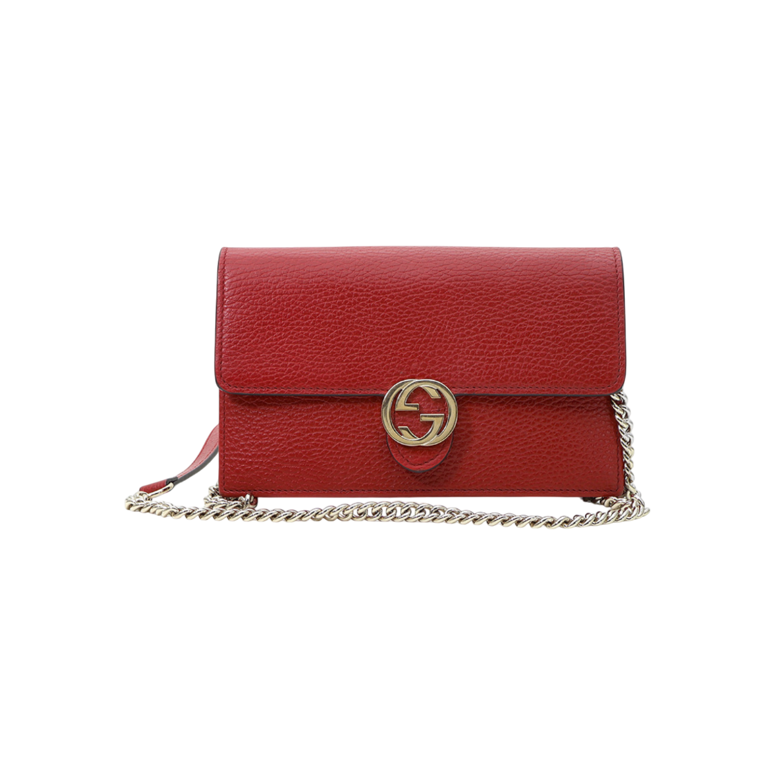 IT5B3IRLCNVP Gucci 510314 Red Leather Interlocking GG Mini Clutch Crossbody Bag