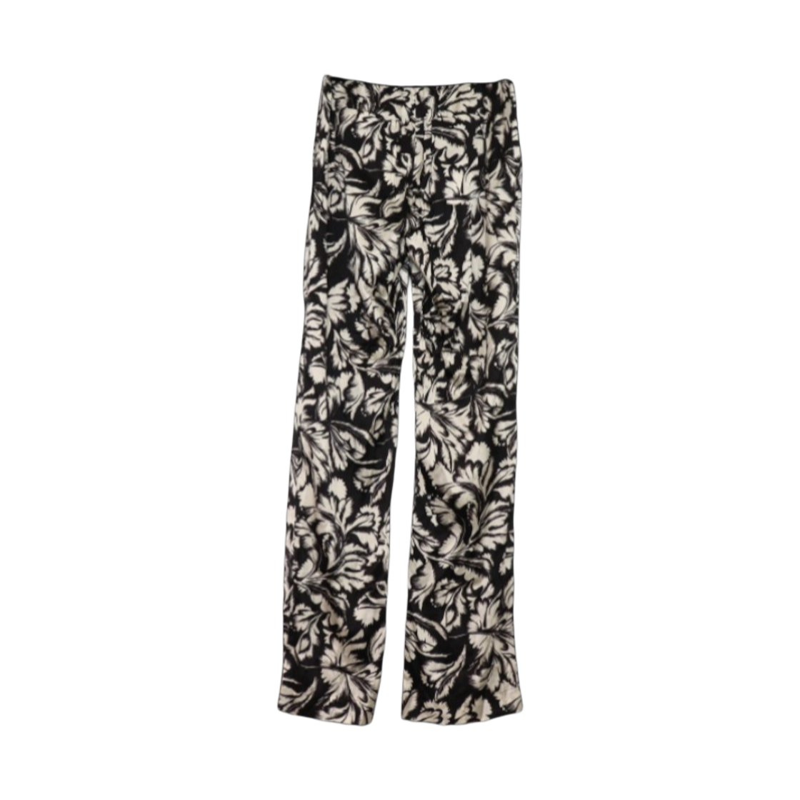 ITIH9HCN6JOF TOM FORD Black and White Floral Print Silk Pajama Pants for Men