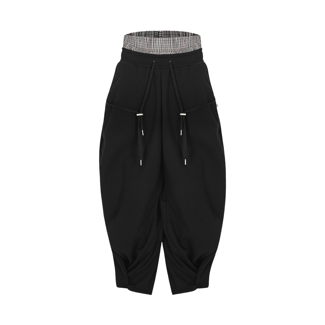 [프리오더] 써저리 새깅 더블 웨스트 팬츠 블랙([프리오더] Surgery Sagging Double Waist Pants Black)