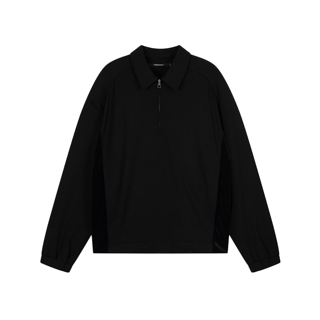 ZI2TS211BK ZIOSONGZIO High Gloss Patch Collared T-Shirt Black