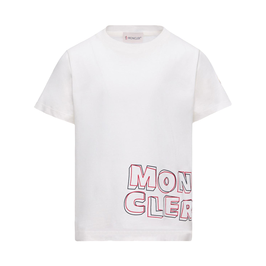 L19548C0000689AFV034 (Kids) Moncler Logo Cotton T-Shirt White - 26SS