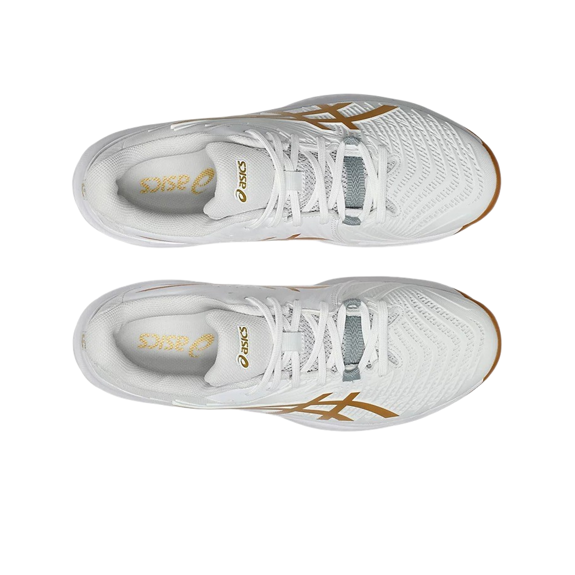 아식스 코트 컨트롤 FF 4 화이트 퓨어 골드 - 2E 와이드(Asics Court Control FF 4 White Pure Gold - 2E Wide) - 2