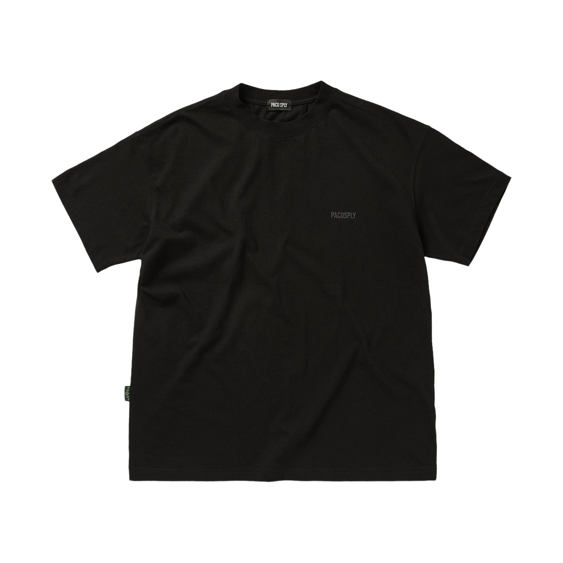 [트리플적립] 파코서플라이 올데이 팟지 라벨 티셔츠 블랙([트리플적립] PACOSPLY Allday Podge Label T-Shirts Black)