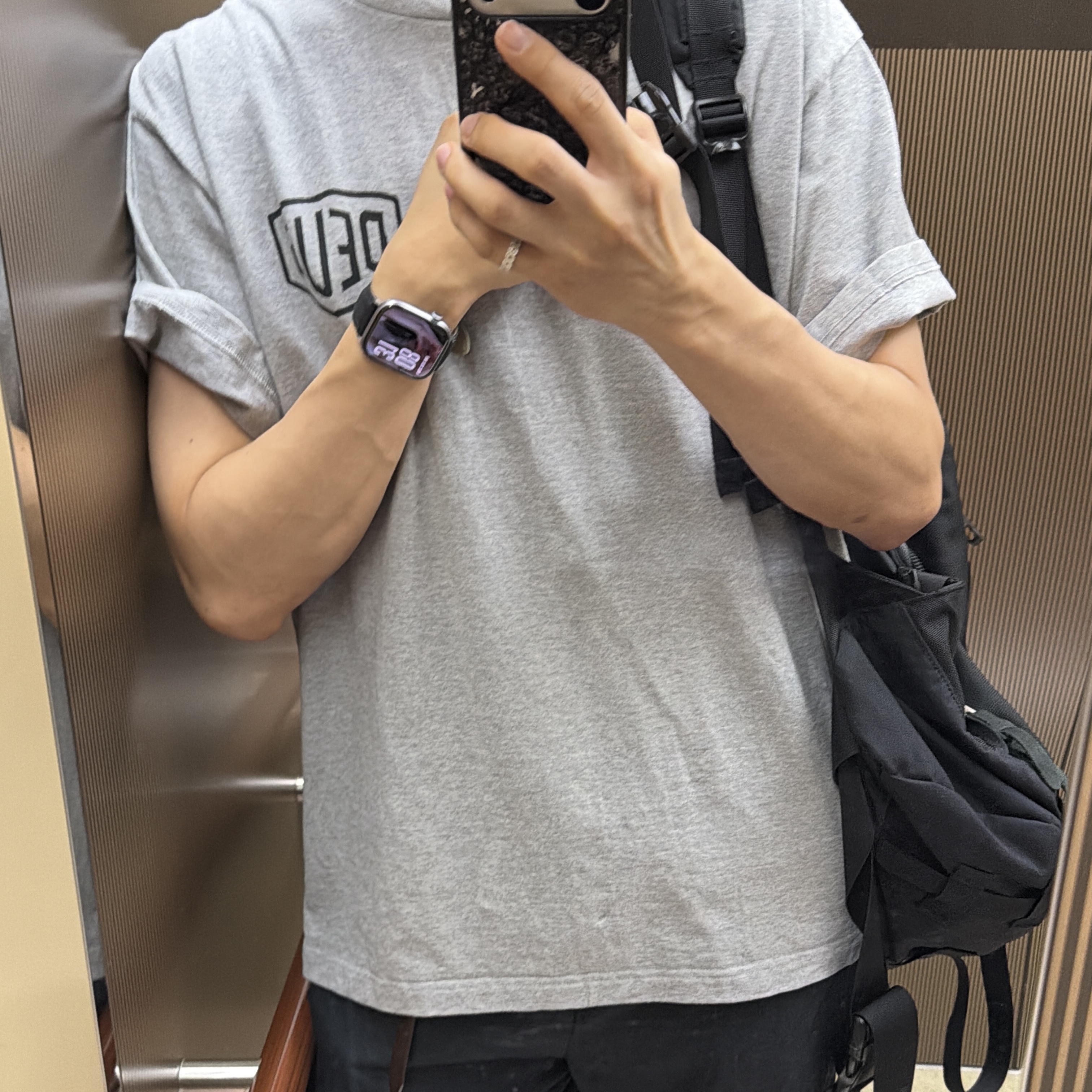 Deus Ex Machina Seoul Original Address T-Shirt Grey 착용 스타일
