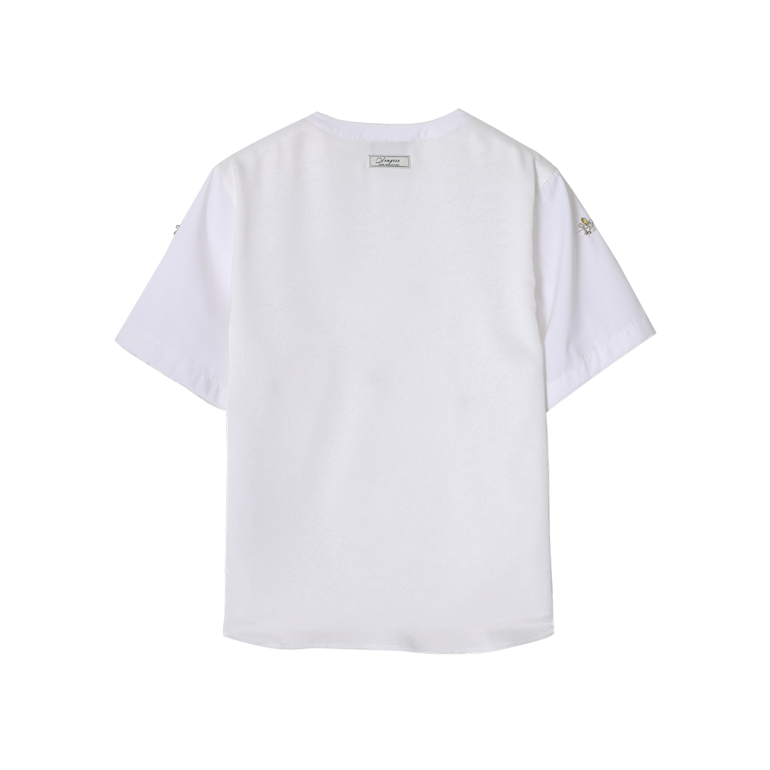 (W) 송지오 파피용 아플리케 탑 화이트((W) SONGZIO Papillon Applique Top White) - 2