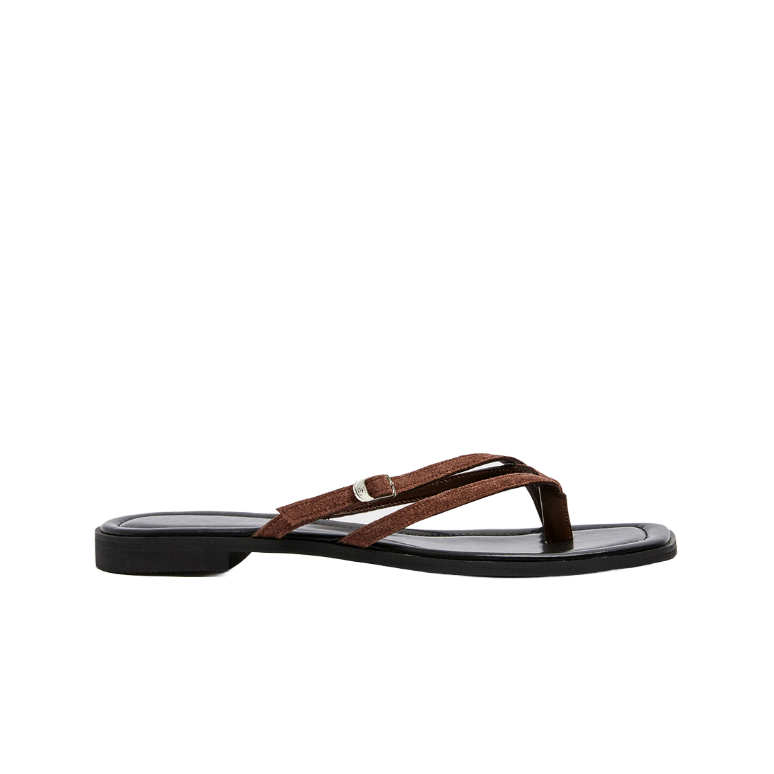 무드나잇 한스 벨티드 레이어드 플립플랍 l 다크브라운 스웨이드(Moodnight Hans Layered Flip-flop l Dark-Brown Suede)