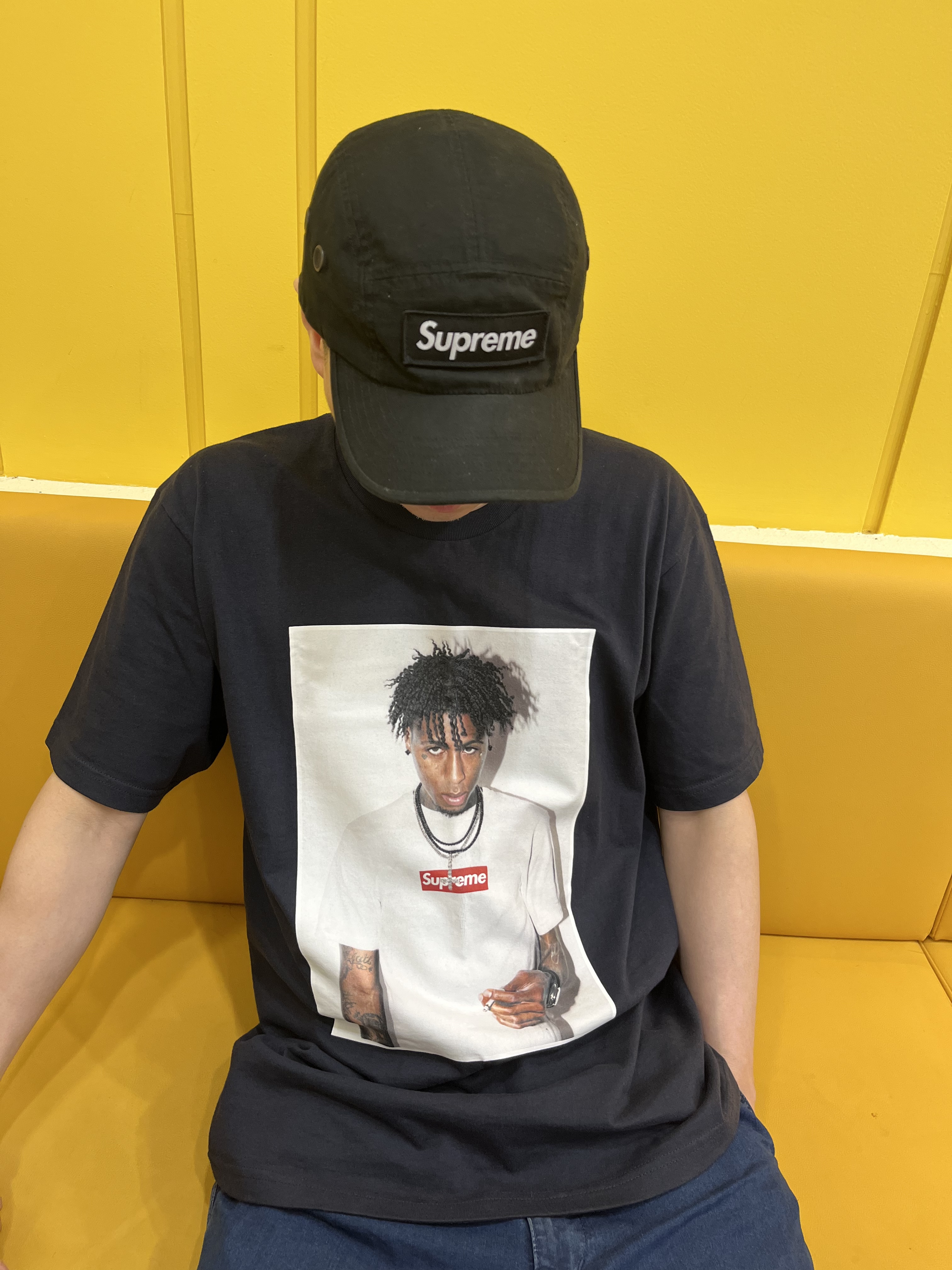 Supreme NBA Youngboy T-Shirt Navy - 23FW 착용 스타일 - 3