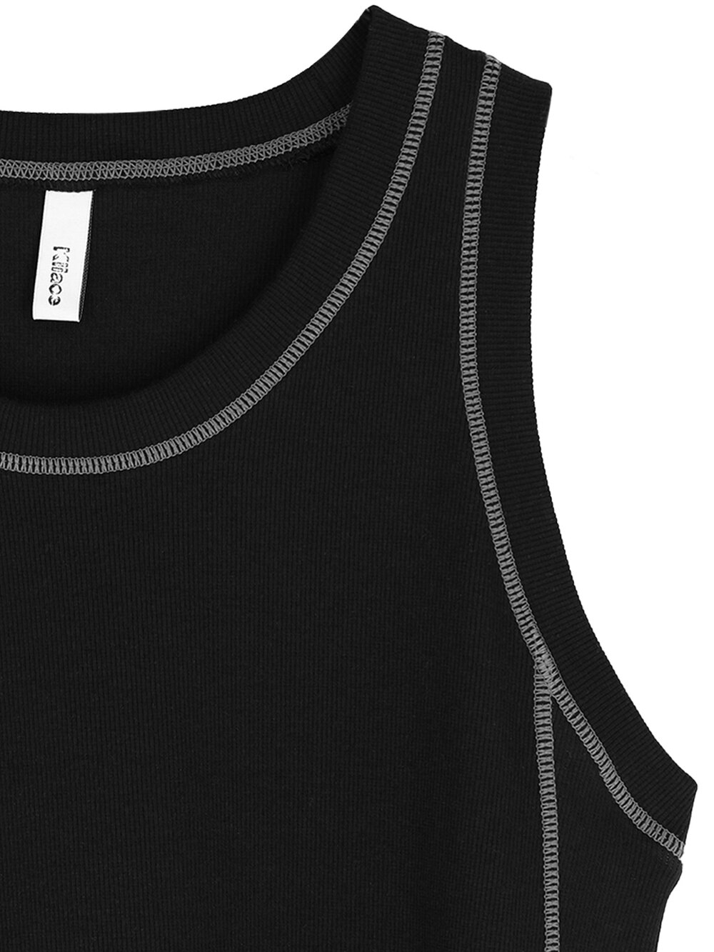 키아세 커버 스티치 탱크탑 블랙(Kiiace Cover Tank Top Black) - 3