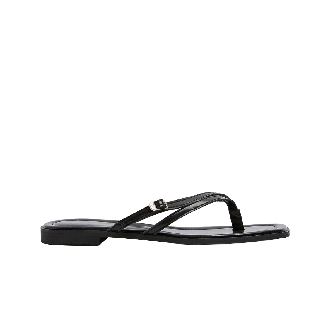 무드나잇 한스 벨티드 레이어드 플립플랍 l 블랙(Moodnight Hans Layered Flip-flop l Black)