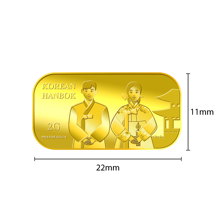 퓨어골드 24K 순금 싱가폴 프리미엄 골드바 2g 한복(puregoldsg Korean Hanbok 2G Gold Bar) - 5