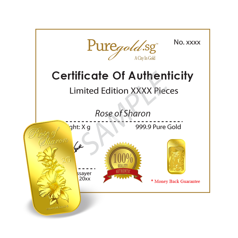 퓨어골드 24K 순금 싱가폴 프리미엄 골드바 2g 무궁화(puregold Rose Of Sharon 2G Gold Bar) - 4