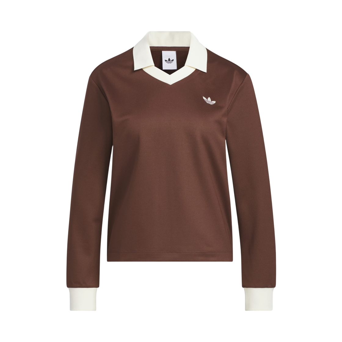 KF3240 (W) Adidas Originals V-Neck Long Sleeve T-Shirt Auburn Cream White - KR Sizing