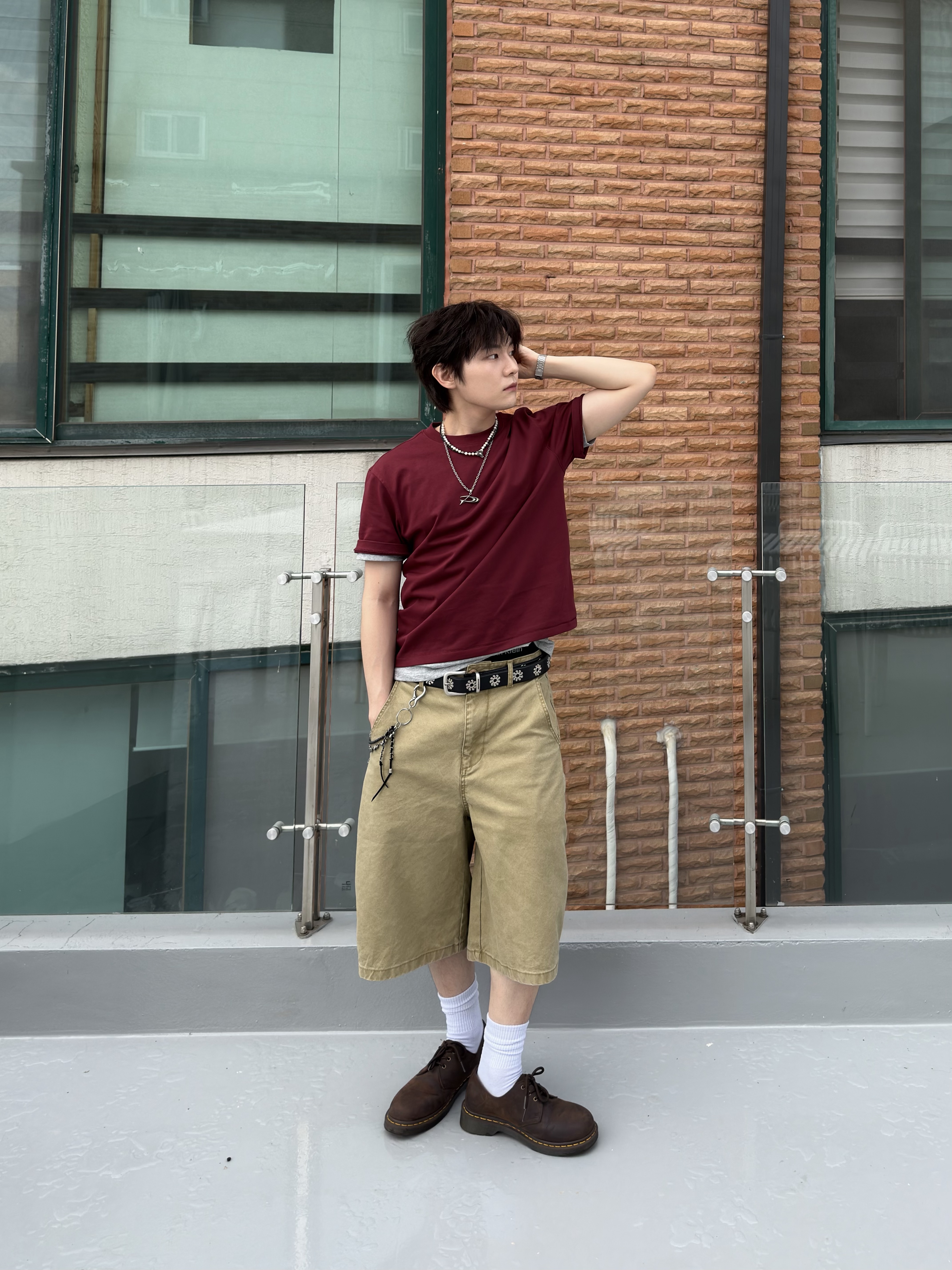 Dr. Martens 1461 Crazy Horse Dark Brown, Calvin Klein Cotton Stretch 3-pack Low Rise Trunk Black W Black Wb 착용 스타일 - 4