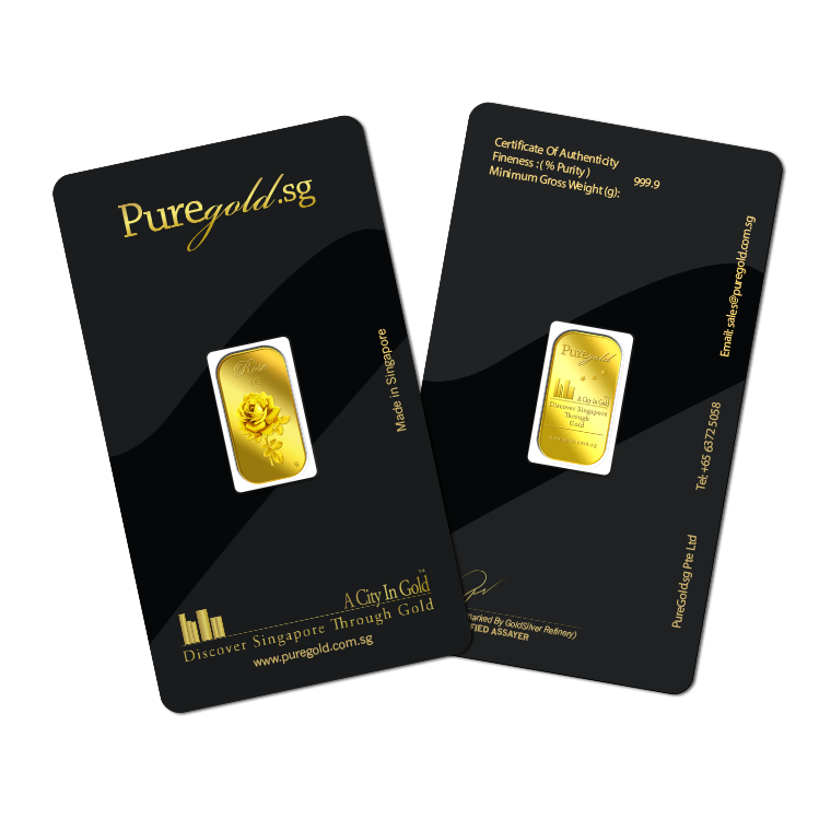 퓨어골드 24K 순금 싱가폴 프리미엄 골드바 1g 장미 시리즈 2(puregoldsg Rose 1G Gold Bar Series 2) - 5