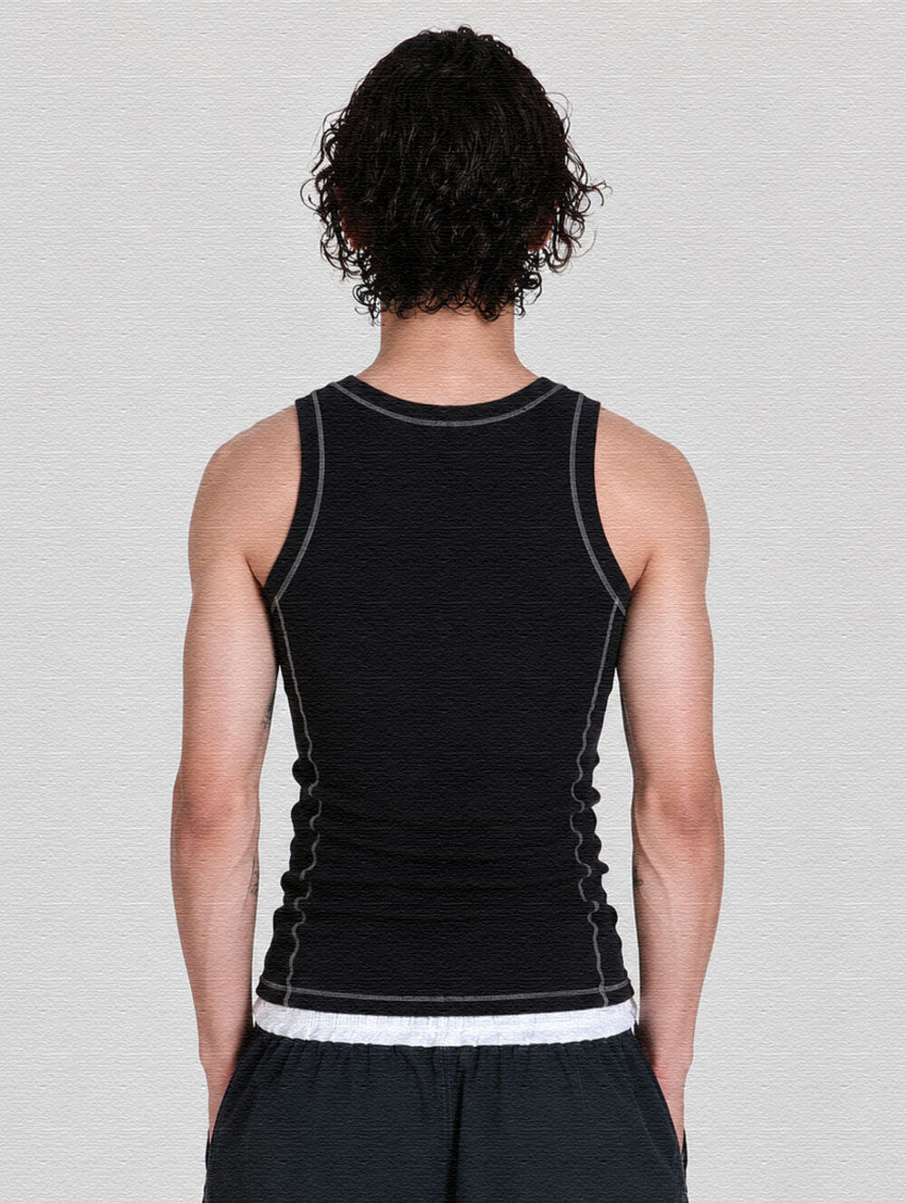 키아세 커버 스티치 탱크탑 블랙(Kiiace Cover Tank Top Black) - 5