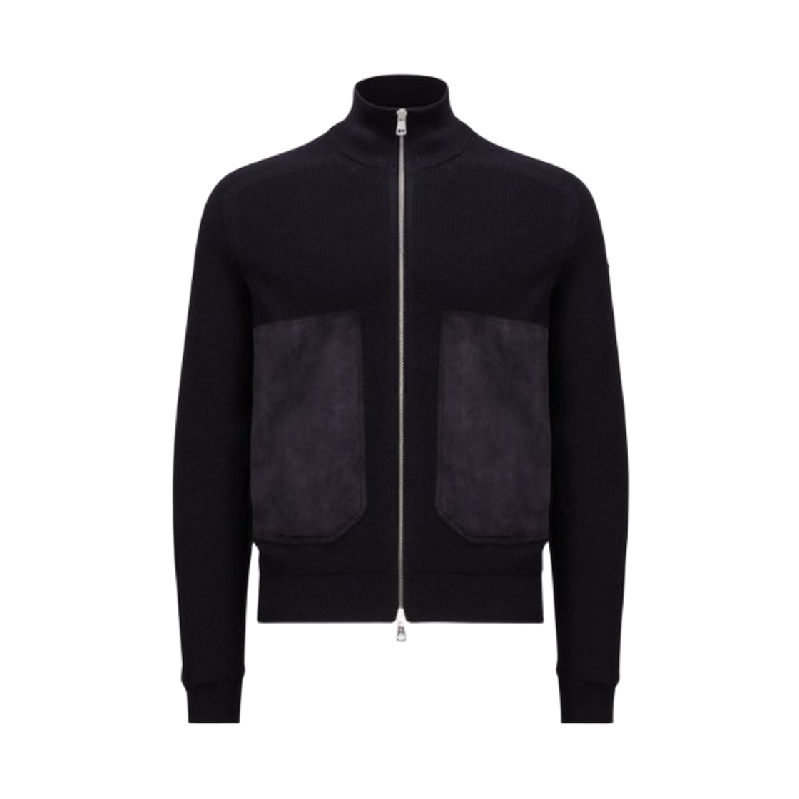 J1-091-9B00019-M1611-778 Moncler Cotton Cashmere Zip-Up Cardigan Navy Blue - 24SS